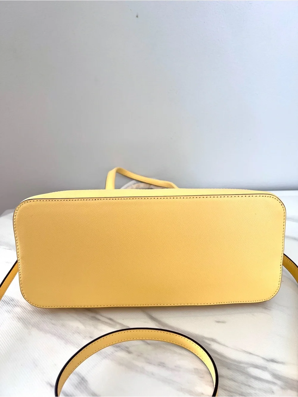 NWT Kate Spade leather medium dome satchel crossbody daybreak yellow bag